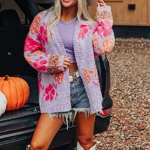 Floral Knit Cardiagn